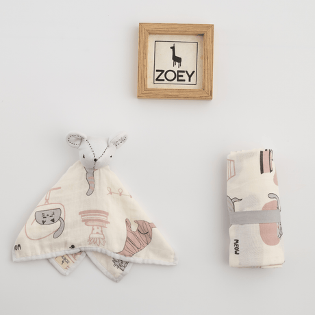 Zoey Swaddle Woofles & Purrito Organic Swaddle