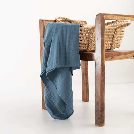 Zoey Swaddle Zoey Organic Muslin Swaddle + Comforter Combo (Blue Jay Colour)