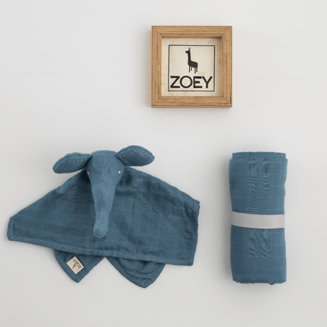 Zoey Swaddle Zoey Organic Muslin Swaddle + Comforter Combo (Blue Jay Colour)