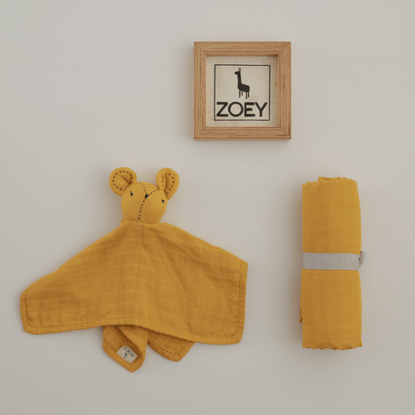 Zoey Swaddle Zoey Organic Muslin Swaddle + Comforter Combo (Mustard Colour)