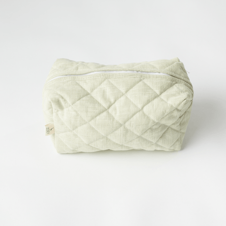 Zoey travel pouch Tea Green Quilted Cotton Pouch