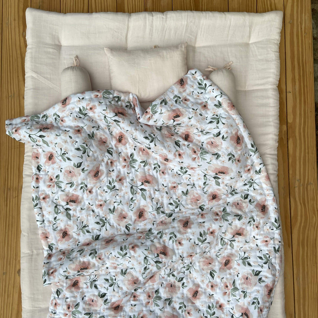 Zoey bedding set Effervescent Peony Muslin Bedding Set