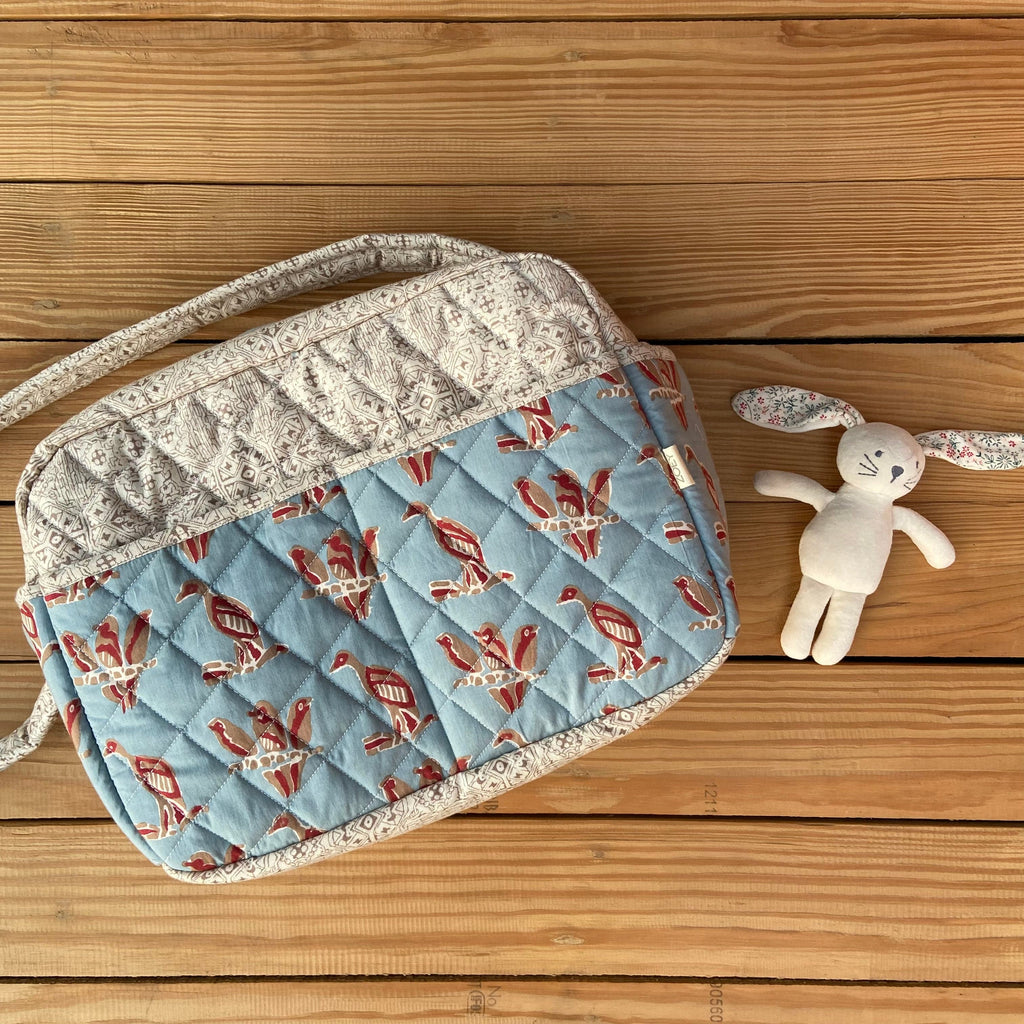 Zoey diaper bag The Nestling Bird Diaper Bag (100% Cotton with diamond Quilting)