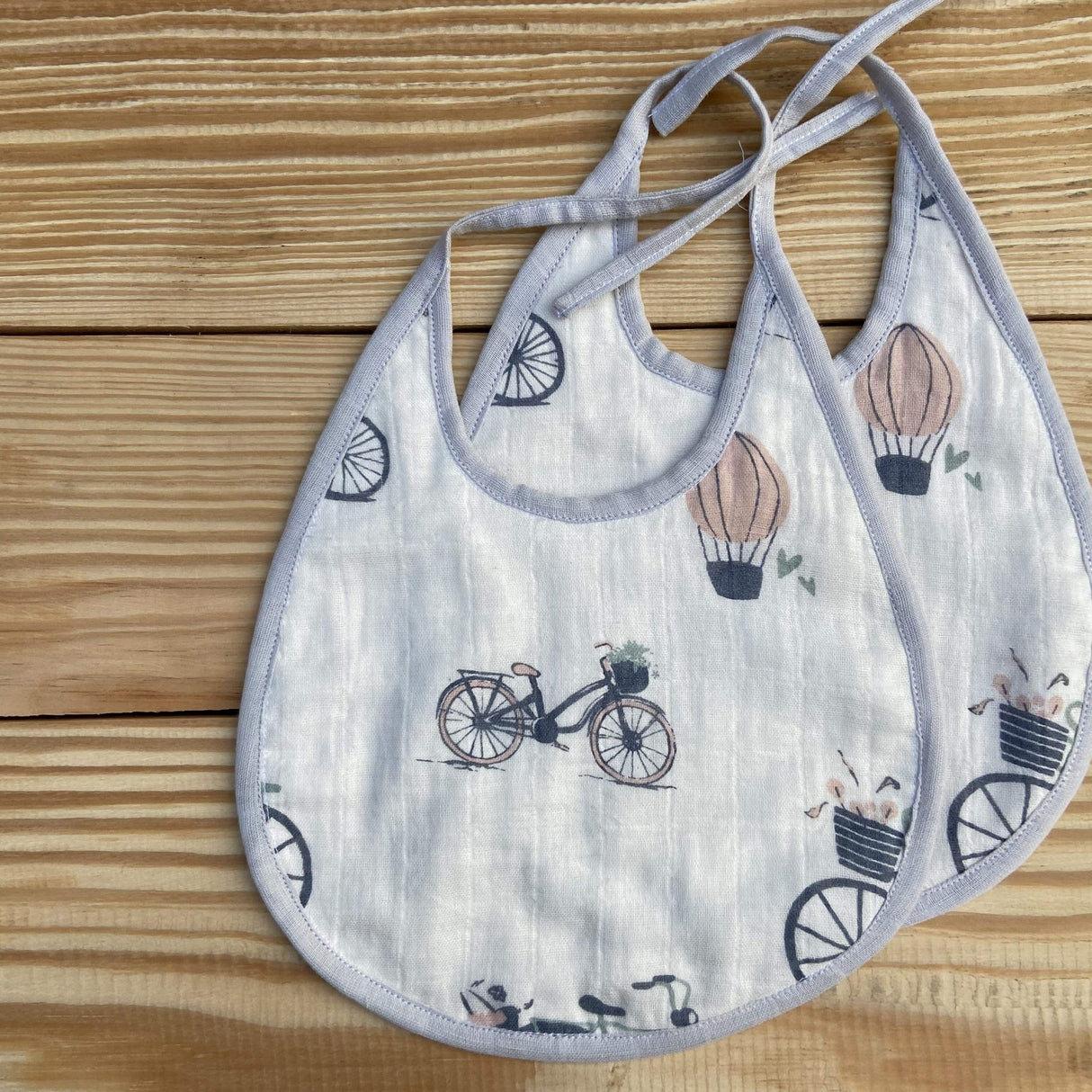 Zoey Muslin Bibs Bicycle Bibs (Set of 2)