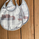 Zoey Muslin Bibs Woofles & Purrito Bibs (Set of 2)