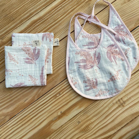 Zoey save on combos Muhly Grass Bibs & Napkins