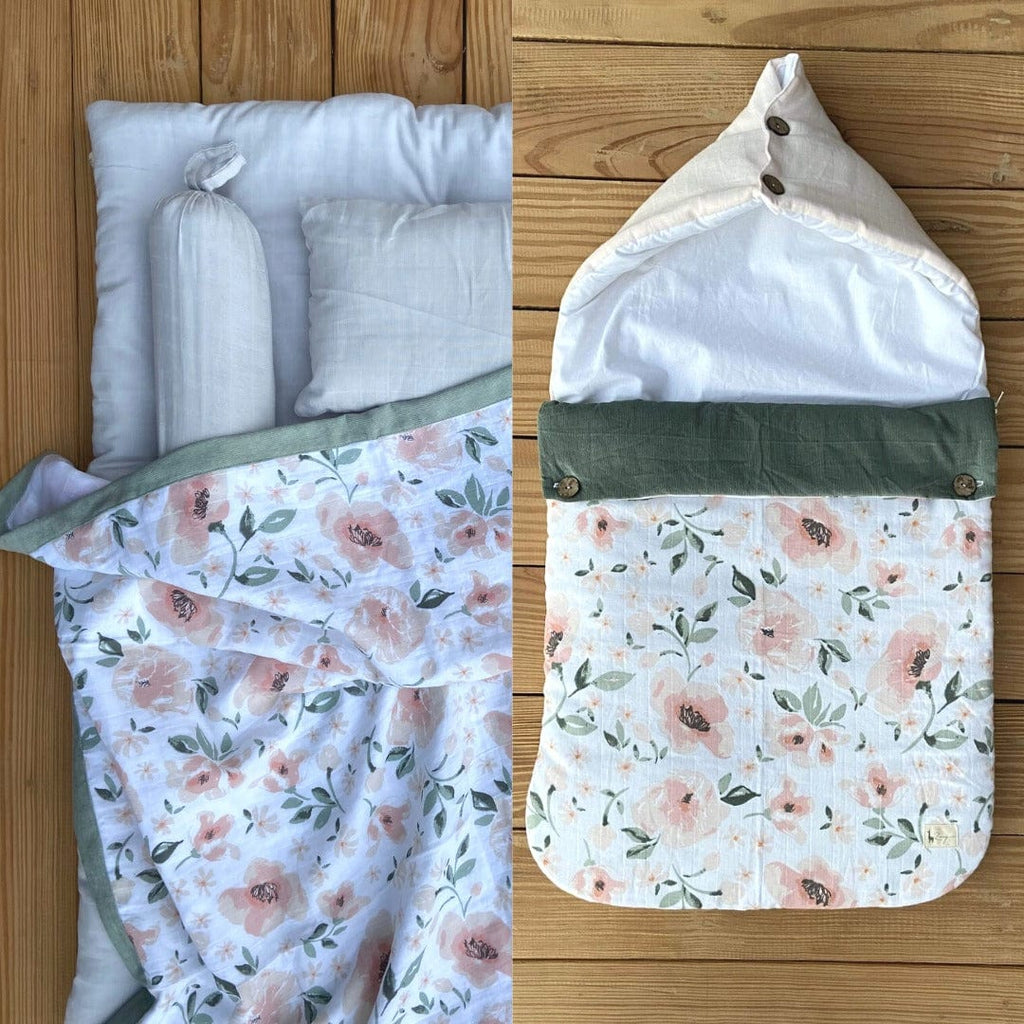Zoey save on combos Super Combo - Becky Floral Mini Bedding Set + Baby Carrier Nest